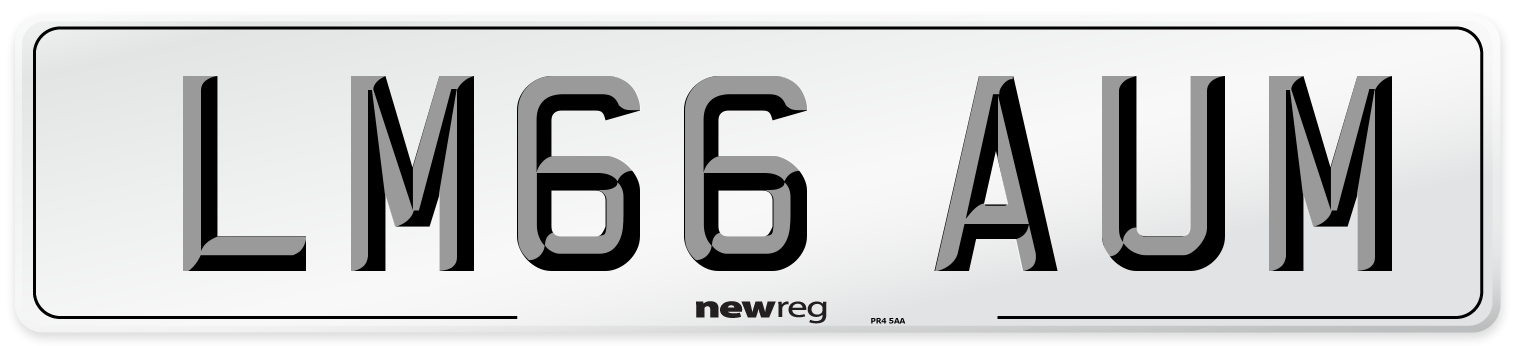 LM66 AUM Number Plate from New Reg